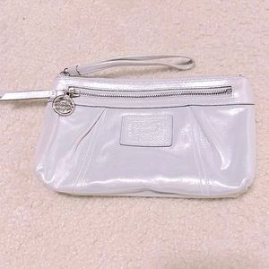 Coach Poppy silver clutch/wristlet